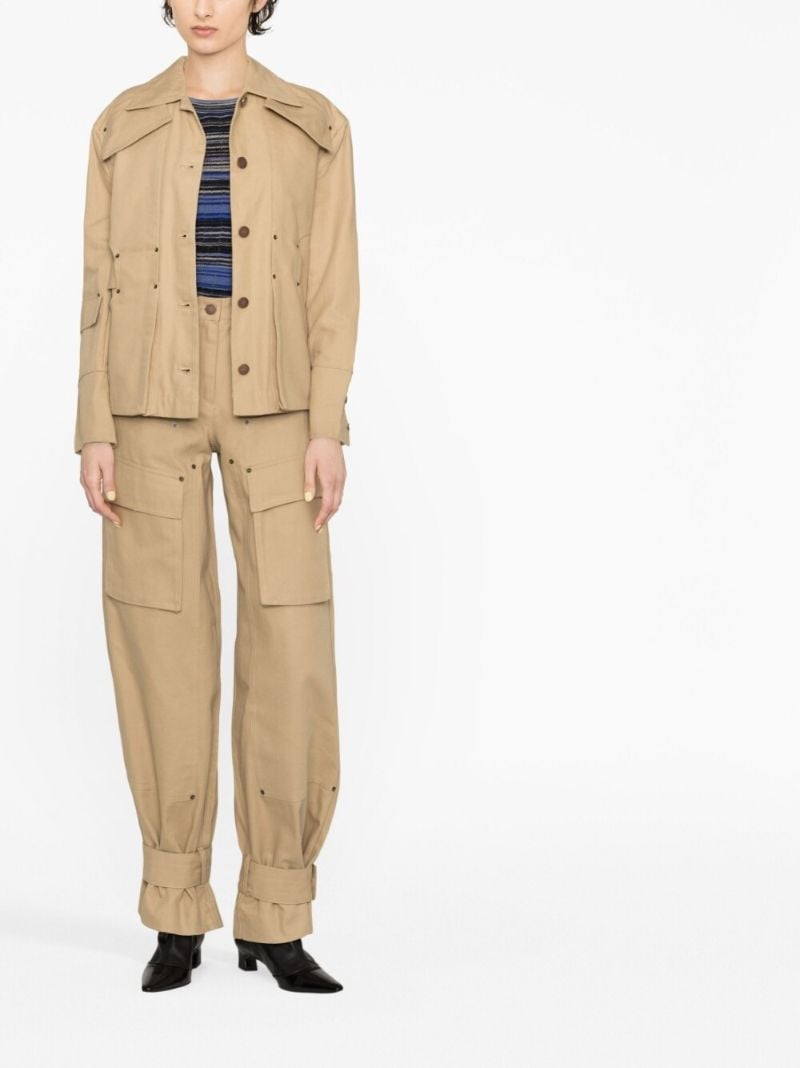 Neutral Canvas Cargo Trousers
