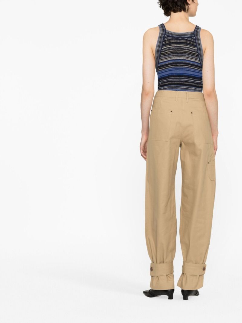 Neutral Canvas Cargo Trousers