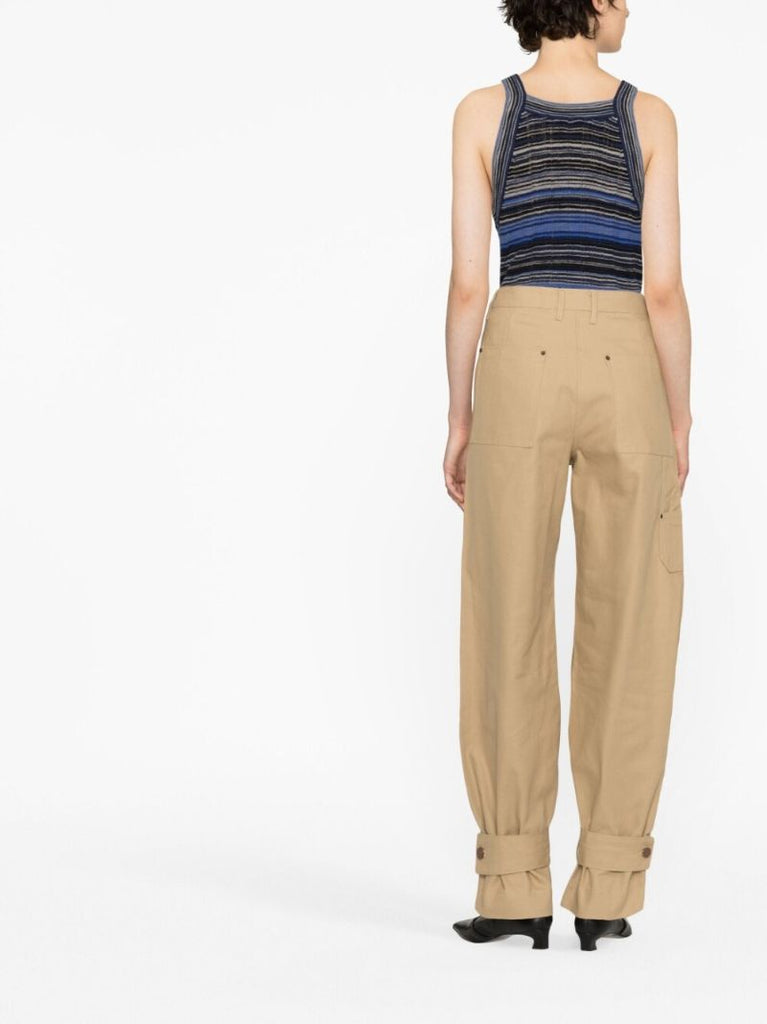 Neutral Canvas Cargo Trousers