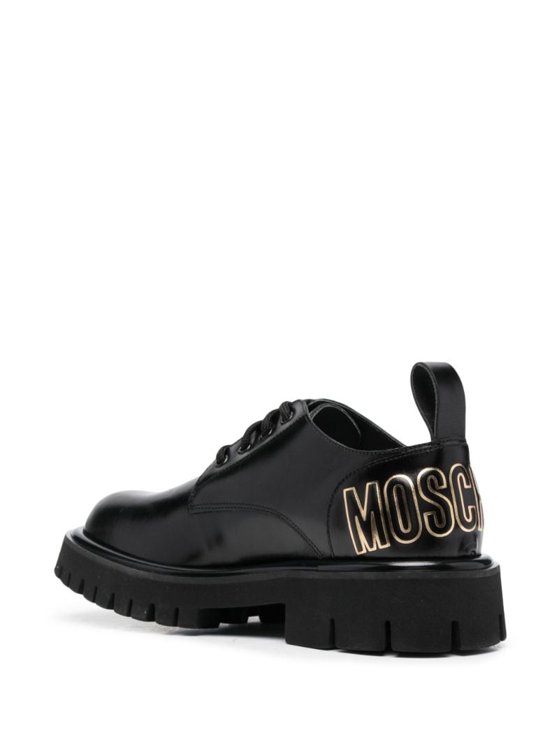 Black Logo-print Leather Boots