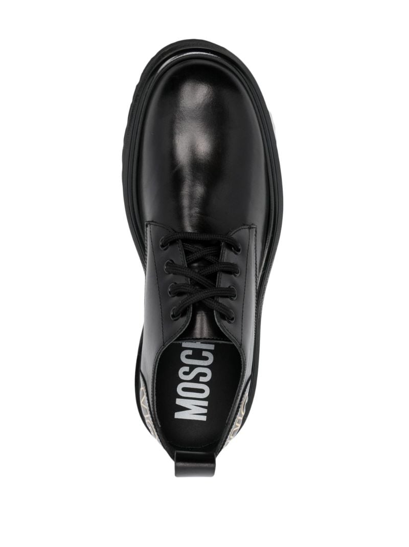 Black Logo-print Leather Boots