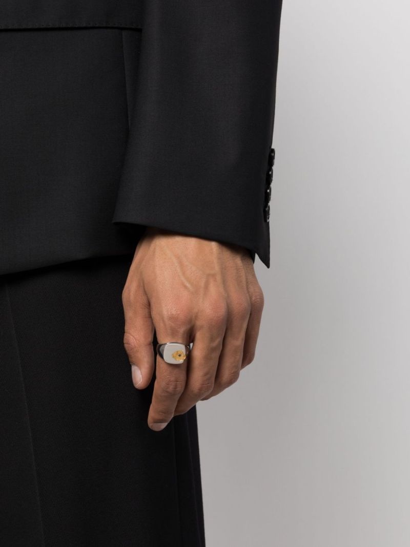 Sterling Silver Mined Black Diamond Signet Ring