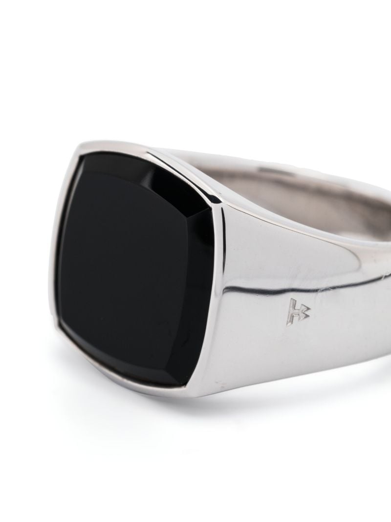 Sterling Silver Cushion Onyx Signet Ring