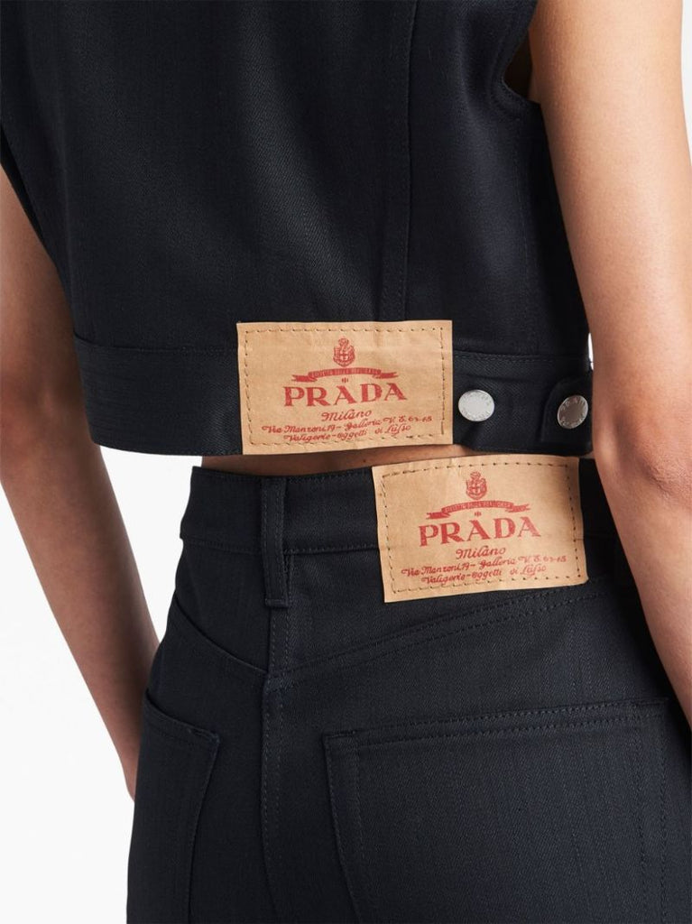Black Sleeveless Cropped Jacket