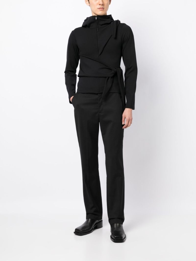 Black Zip Fastening Hooded Jacket
