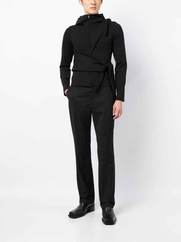 Black Zip Fastening Hooded Jacket