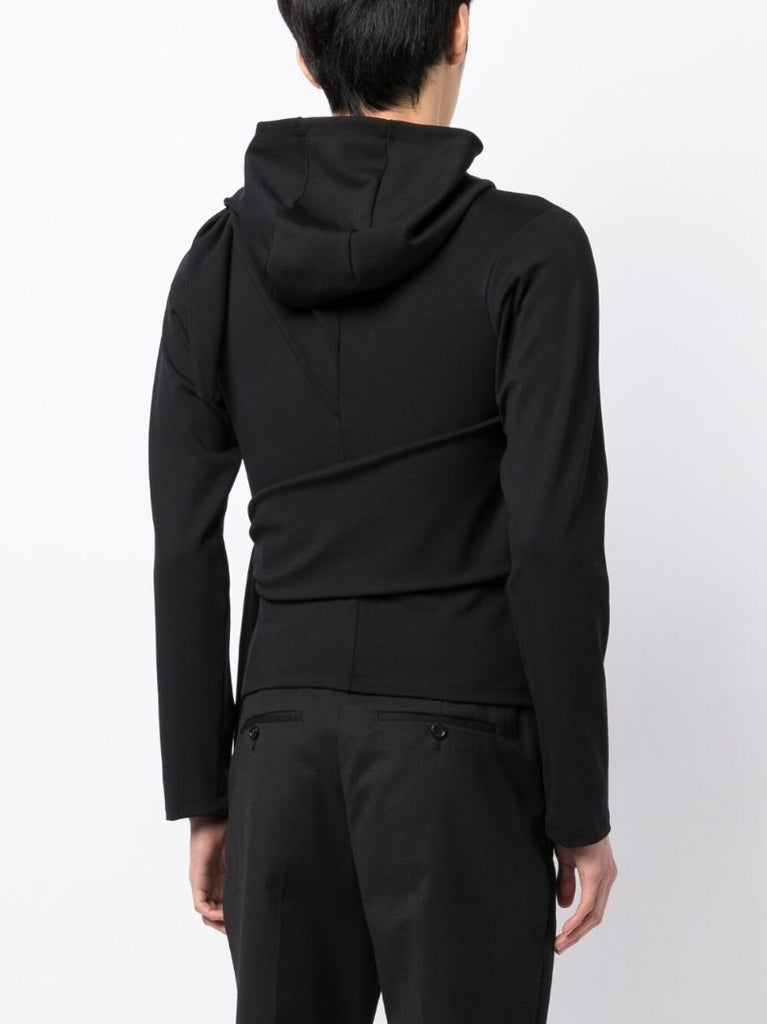 Black Zip Fastening Hooded Jacket