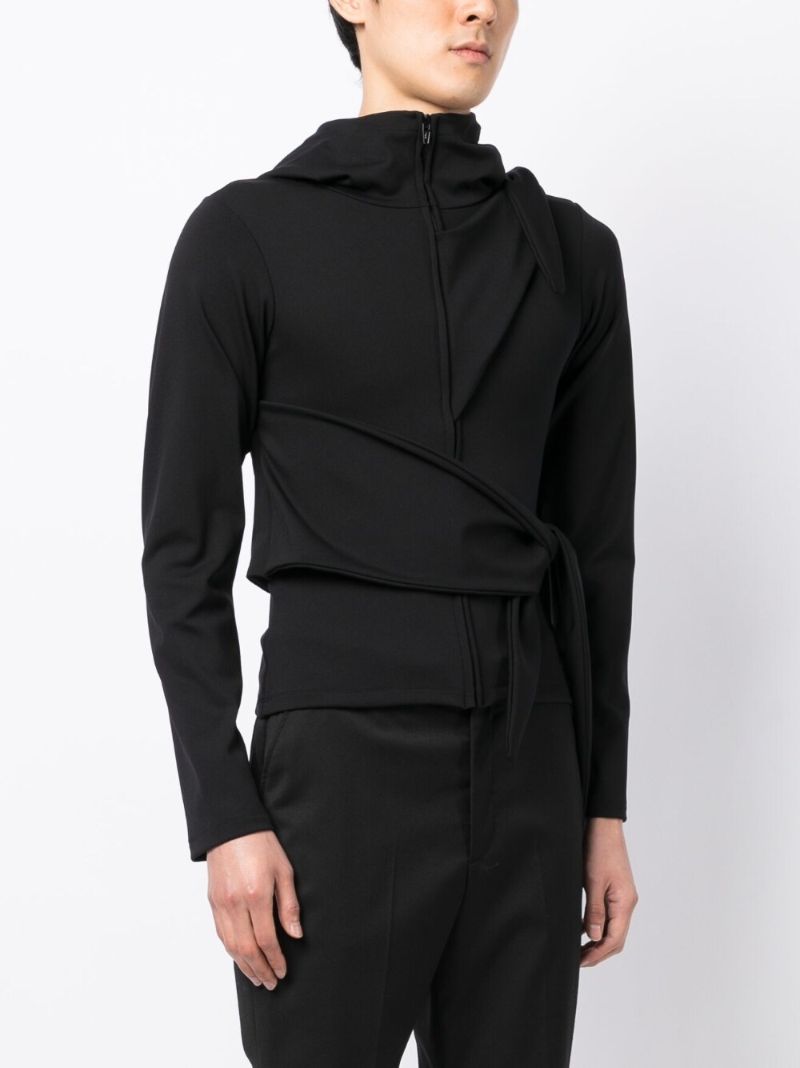 Black Zip Fastening Hooded Jacket