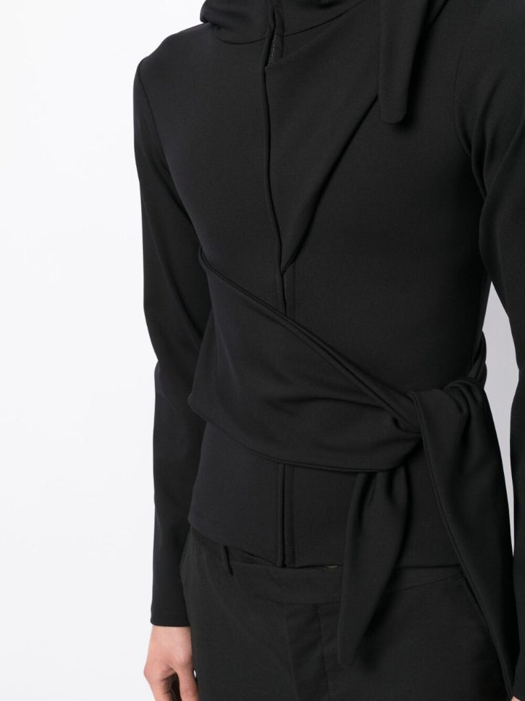 Black Zip Fastening Hooded Jacket