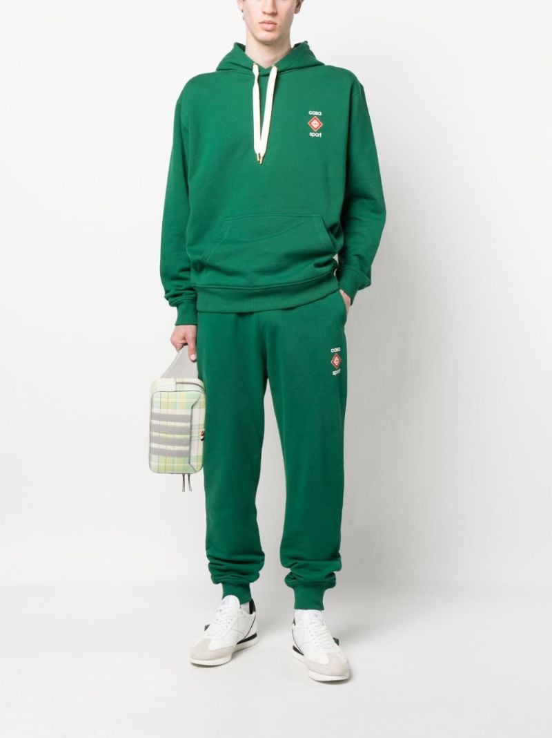 Green Logo Print Hoodie