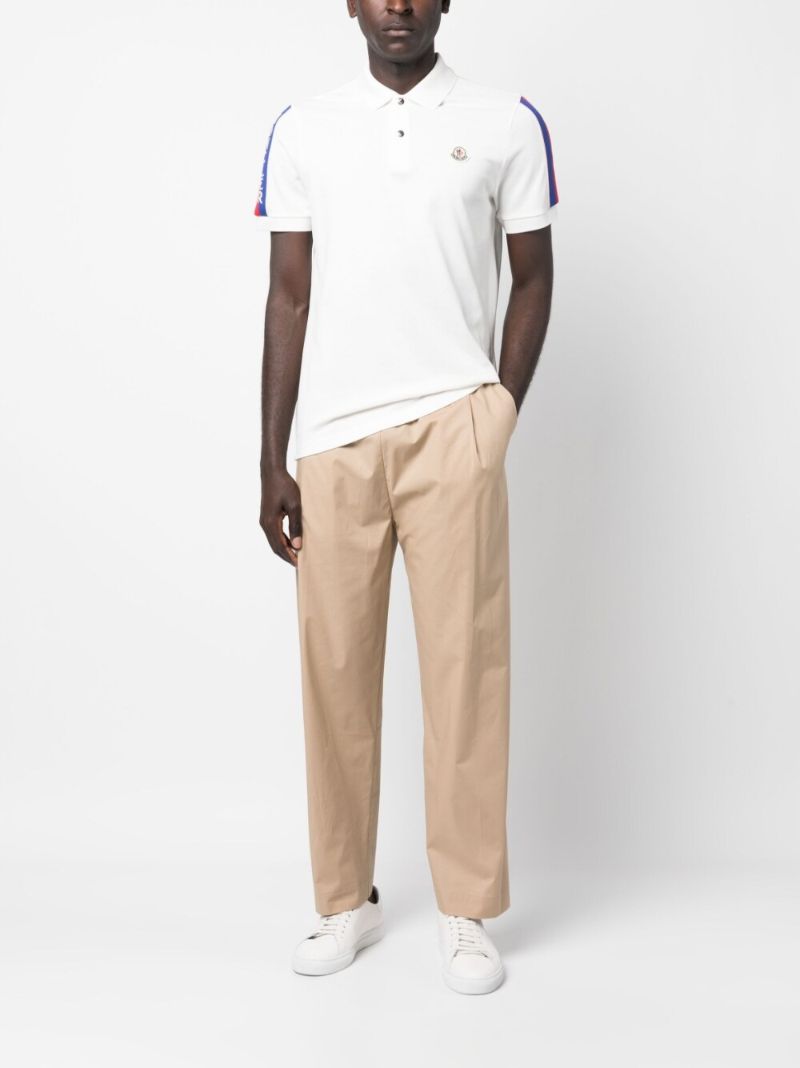 White Logo-patch Cotton Polo Shirt