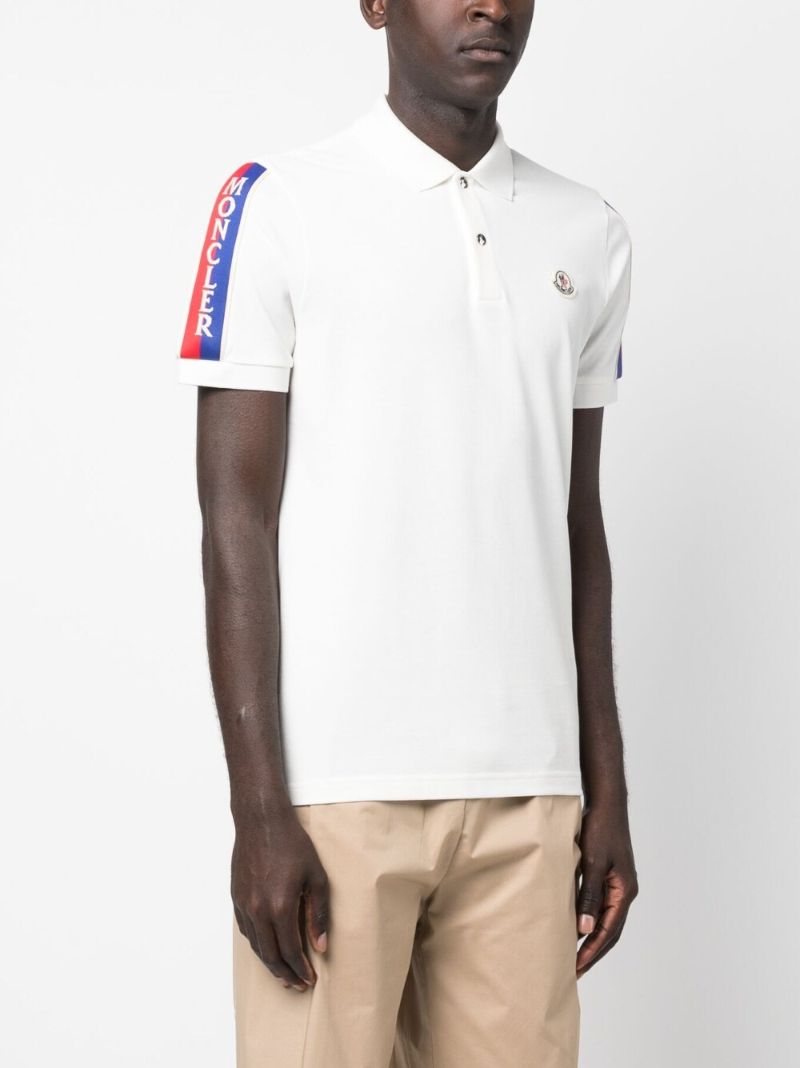 White Logo-patch Cotton Polo Shirt