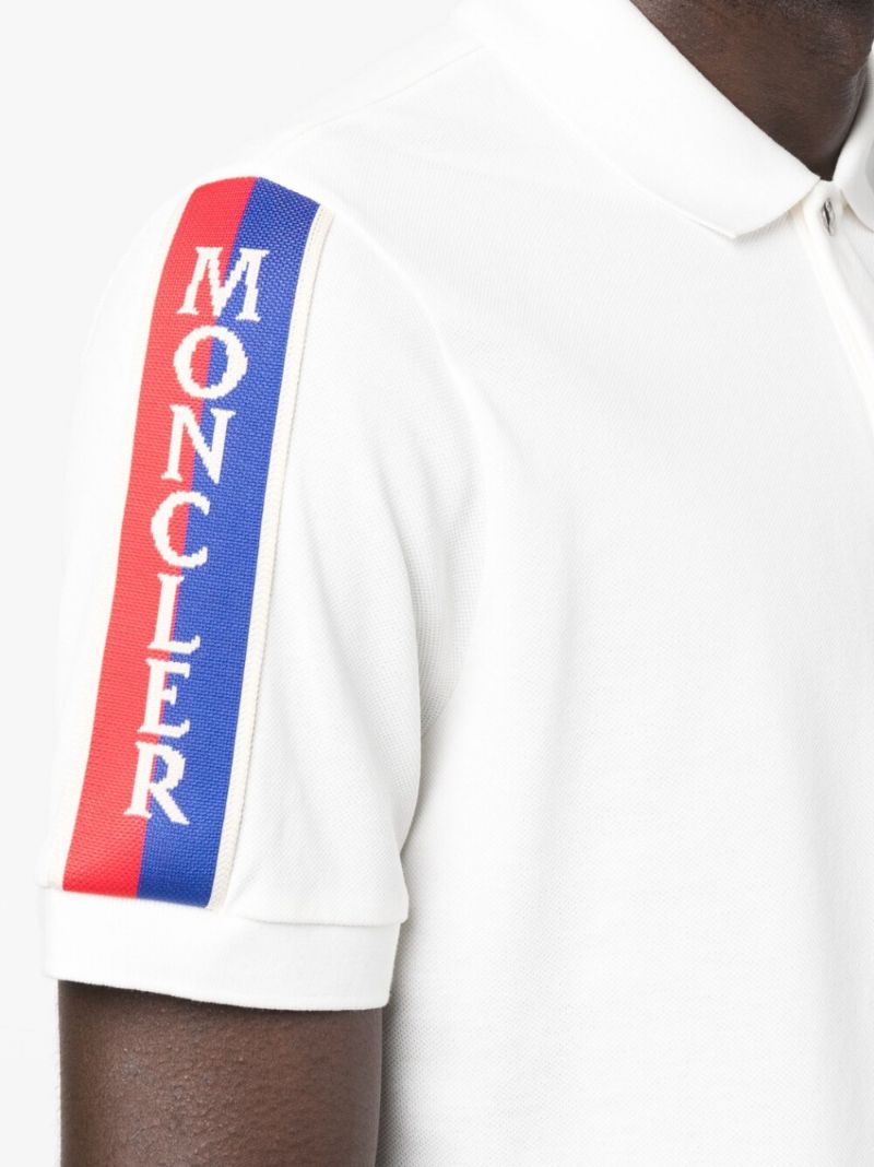 White Logo-patch Cotton Polo Shirt