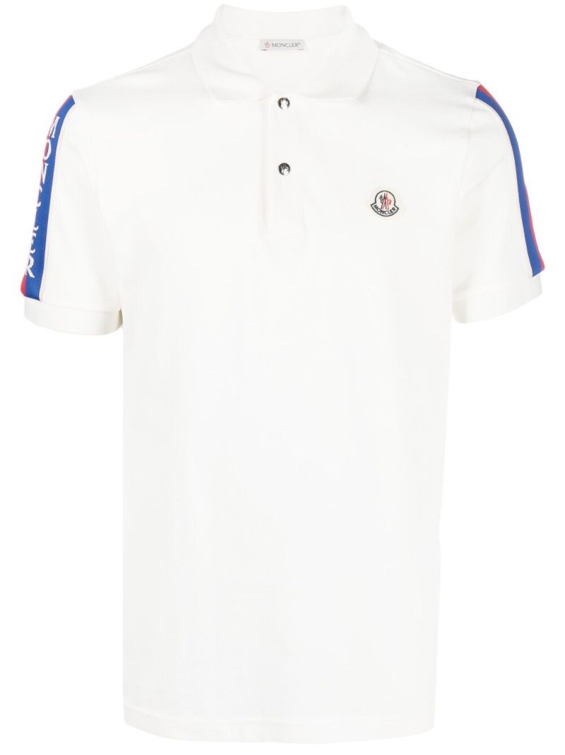 White Logo-patch Cotton Polo Shirt