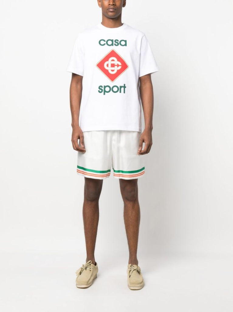 White Casa Sport Print Organic Cotton T-shirt