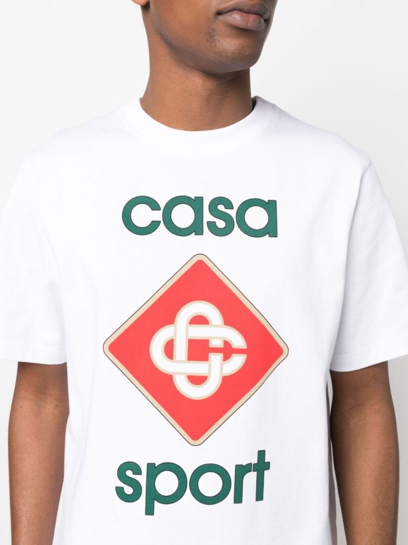 White Casa Sport Print Organic Cotton T-shirt