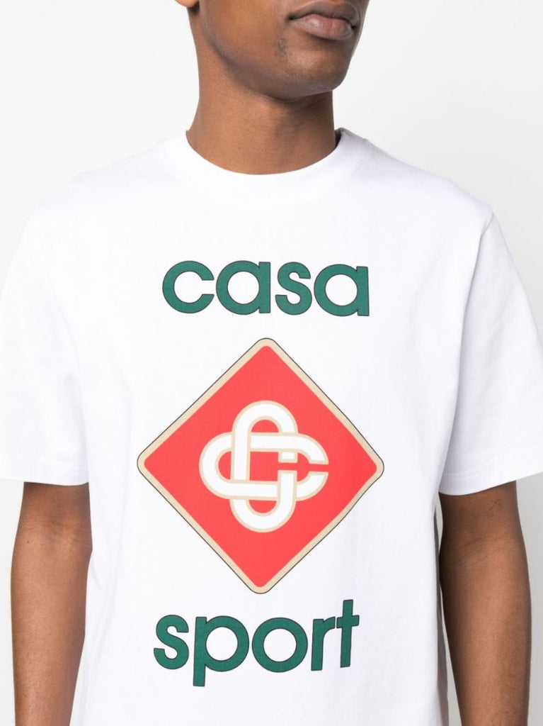 White Casa Sport Print Organic Cotton T-shirt