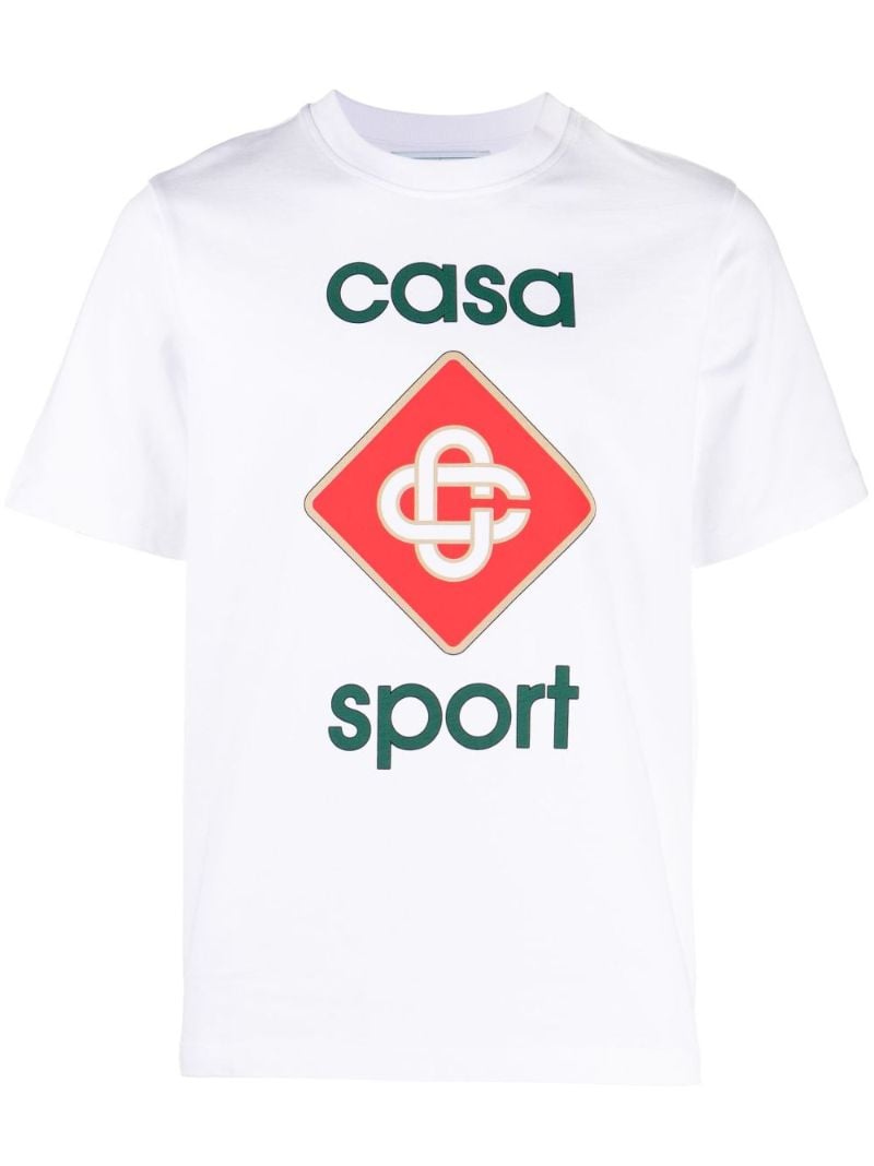 White Casa Sport Print Organic Cotton T-shirt