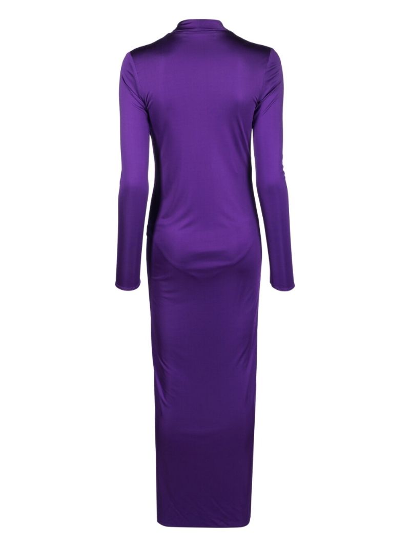 Purple Cowl Neck Maxi Dress