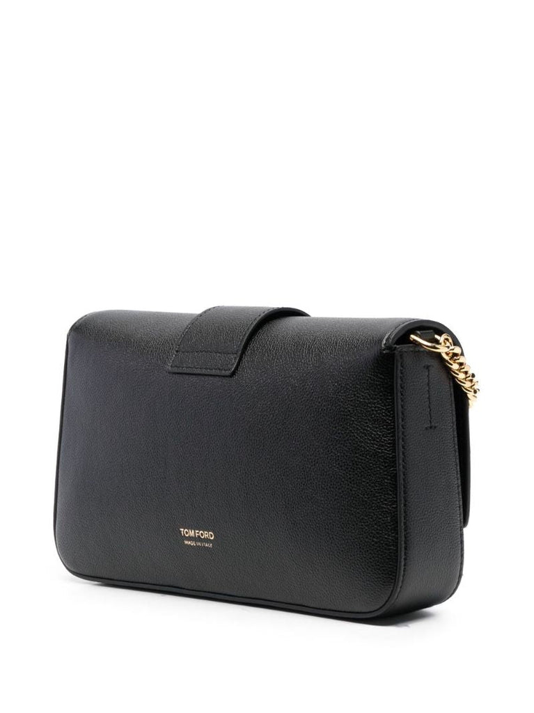 Black Tf Crossbody Leather Bag