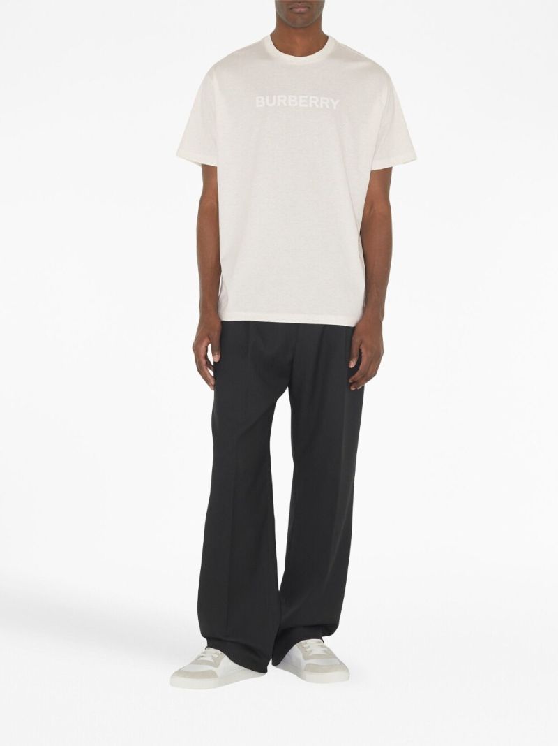 White Cotton Logo Print T-shirt