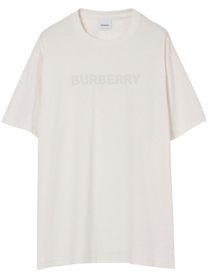 White Cotton Logo Print T-shirt