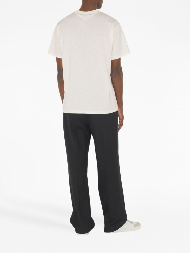 White Cotton Logo Print T-shirt