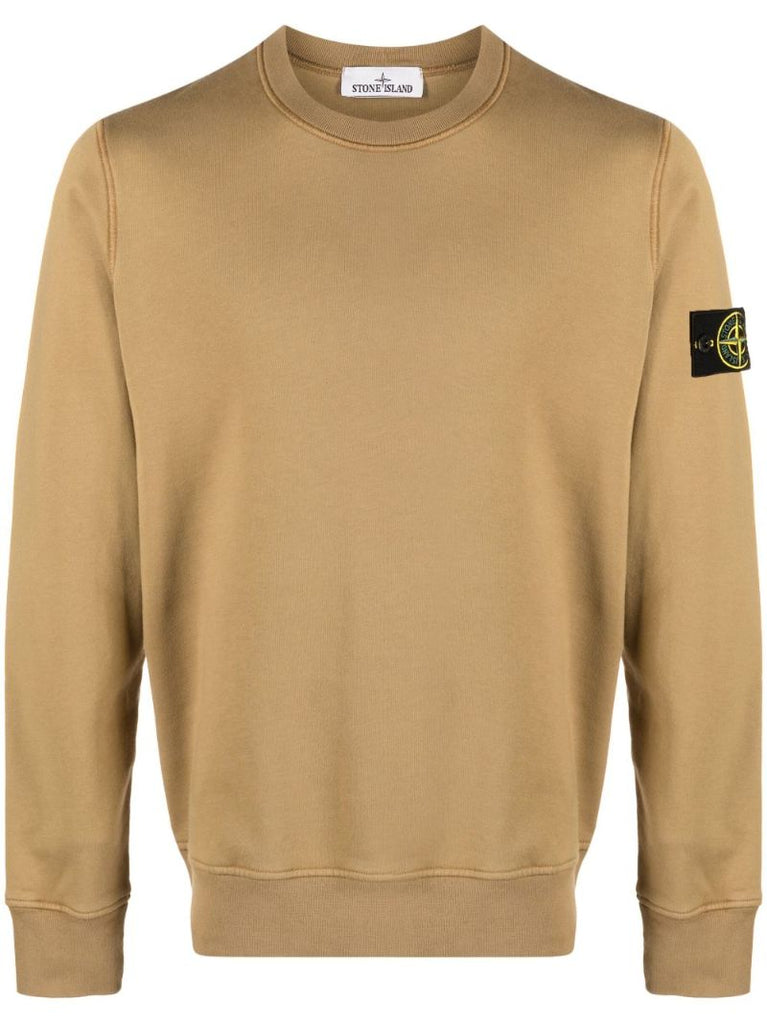 Neutral Cotton Crewneck Sweatshirt