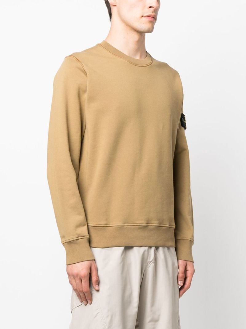 Neutral Cotton Crewneck Sweatshirt