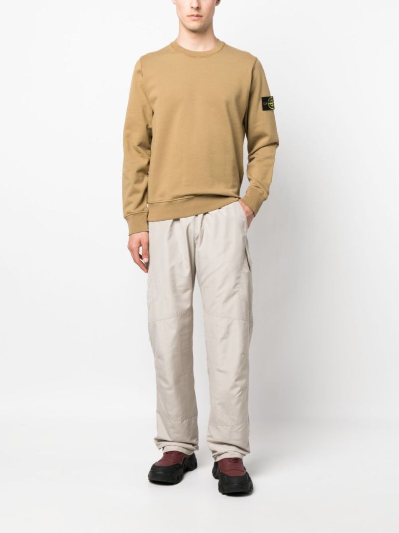 Neutral Cotton Crewneck Sweatshirt