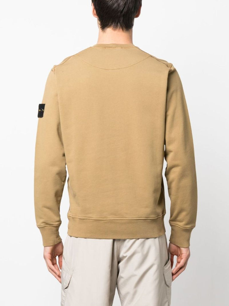 Neutral Cotton Crewneck Sweatshirt