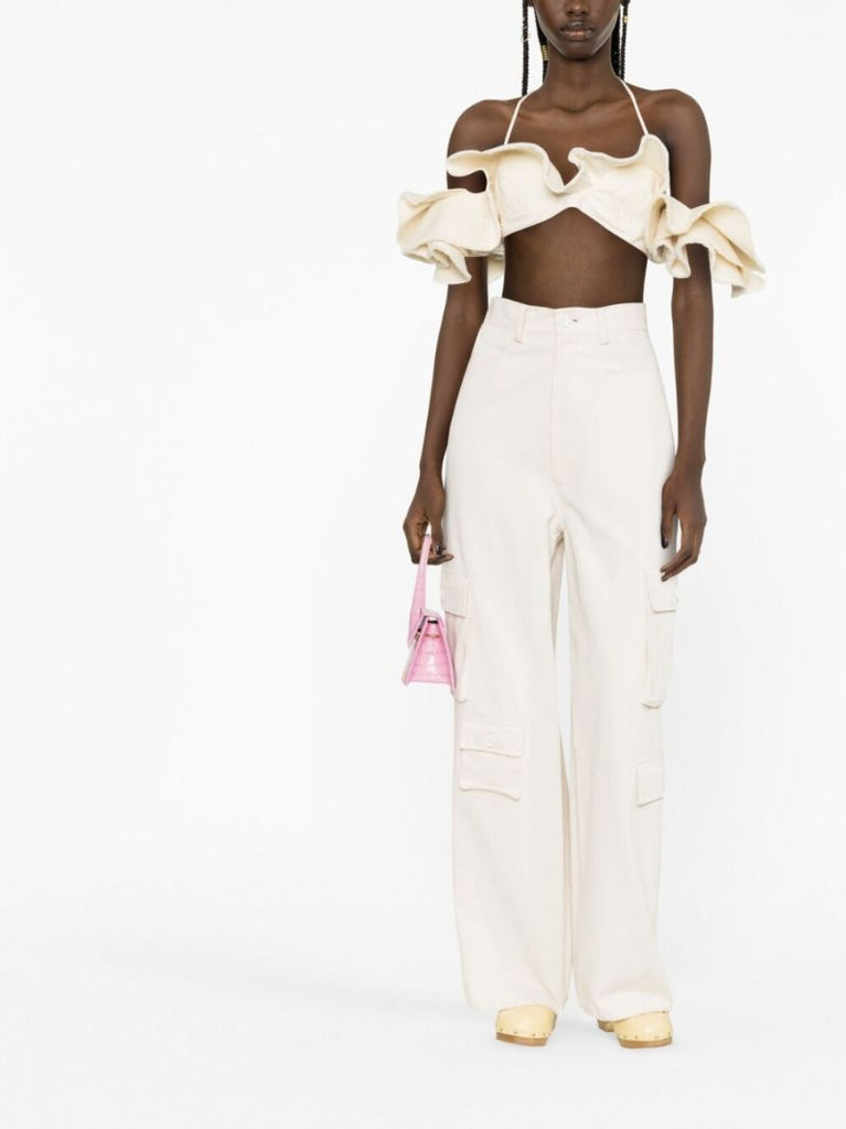 Neutral La BrassiÃ_x0083_Â¨re Artichaut Crop Top