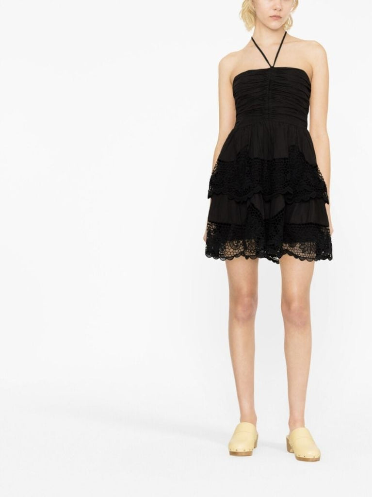 Black Savannah Halterneck Mini Dress