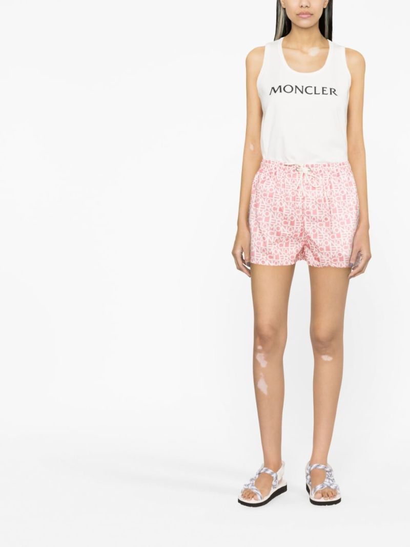 White Logo Print Tank Top