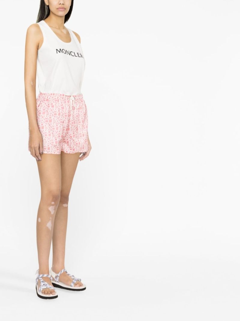 White Logo Print Tank Top