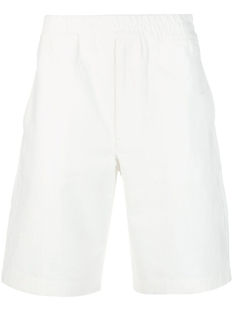 White Cotton Track Shorts