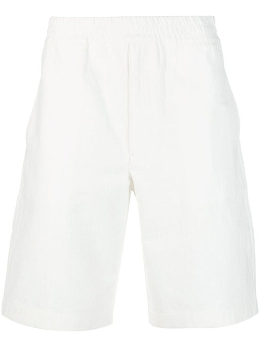 White Cotton Track Shorts