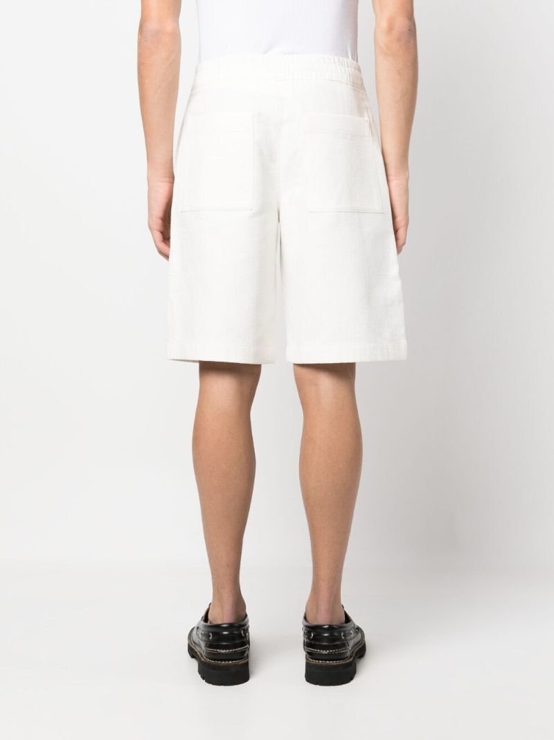 White Cotton Track Shorts