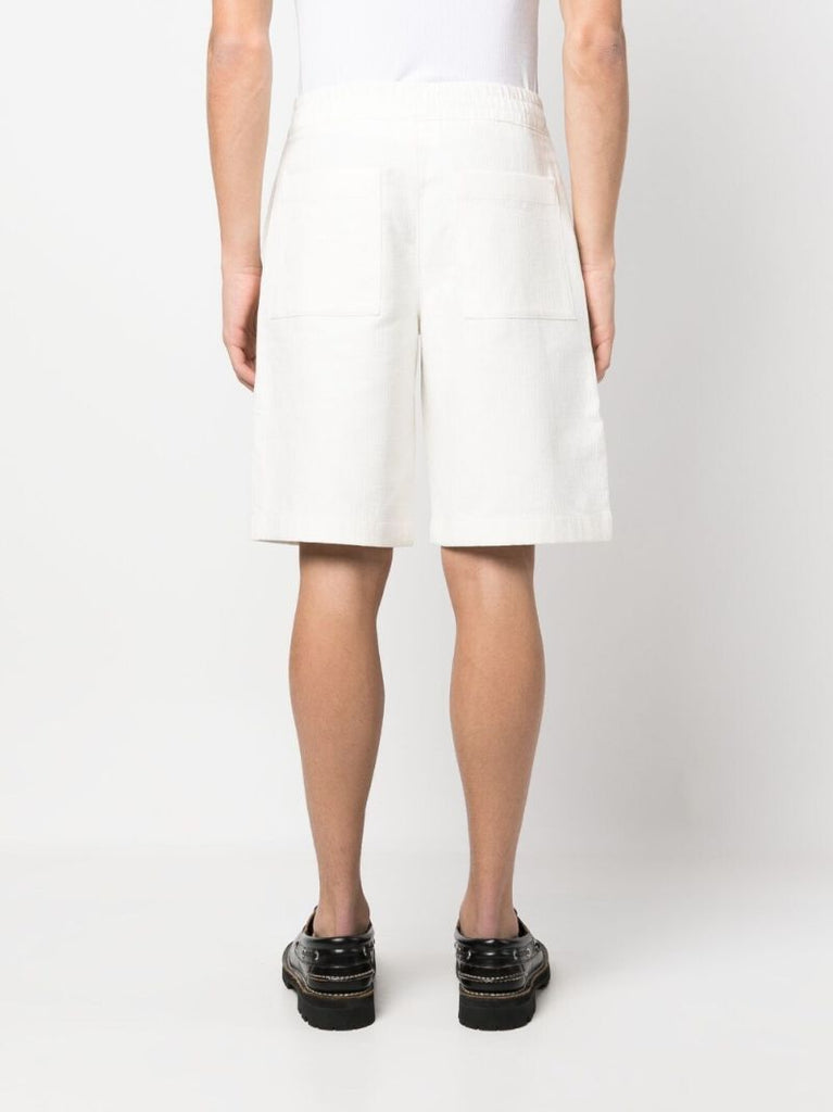 White Cotton Track Shorts