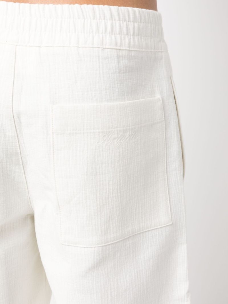 White Cotton Track Shorts