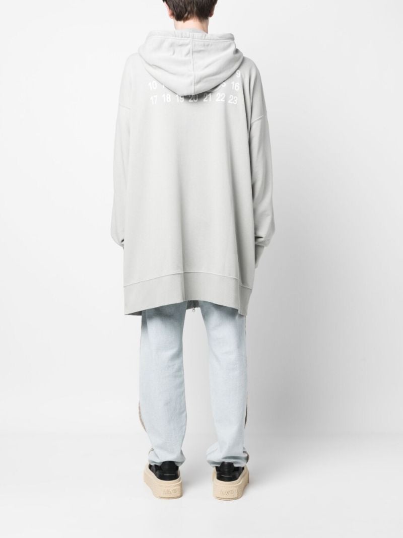 Grey Logo Print Oversized Hoodie
