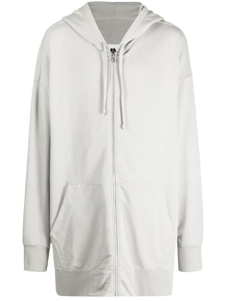 Grey Logo Print Oversized Hoodie