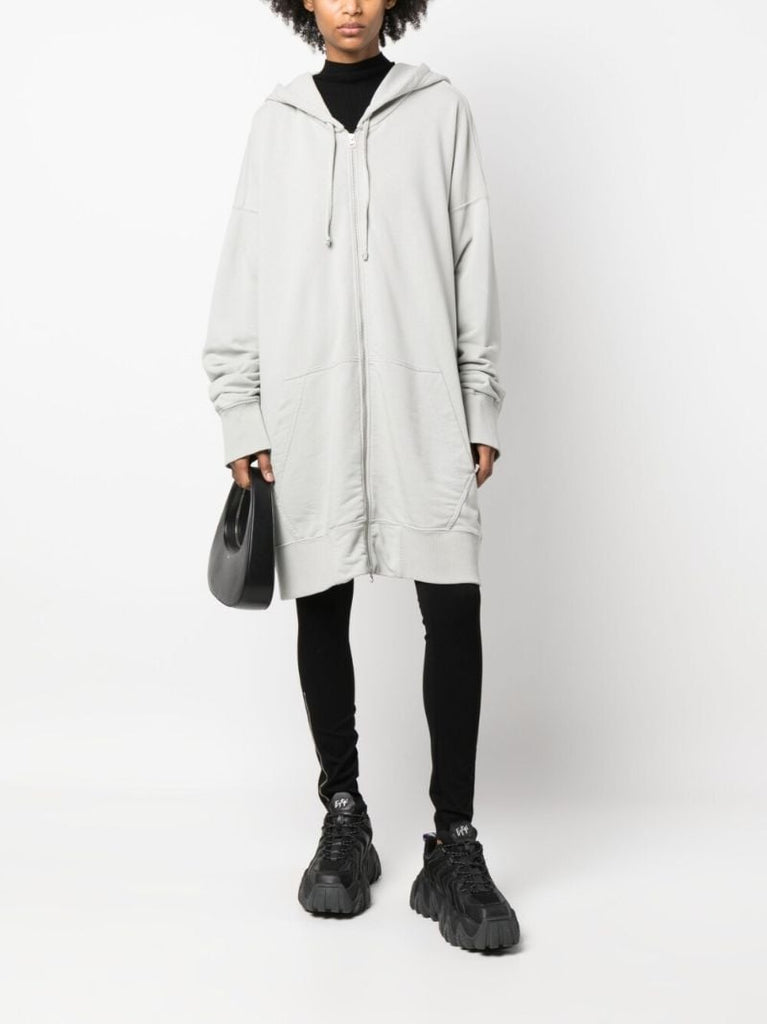 Grey Logo Print Oversized Hoodie