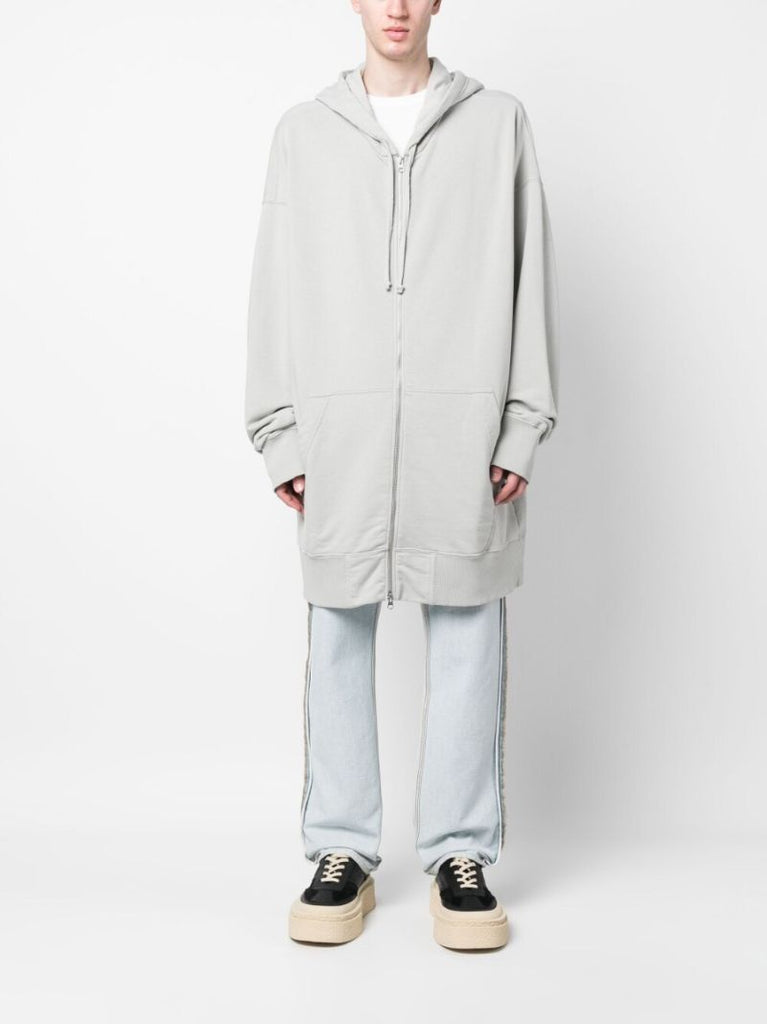 Grey Logo Print Oversized Hoodie