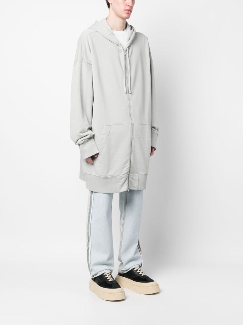 Grey Logo Print Oversized Hoodie