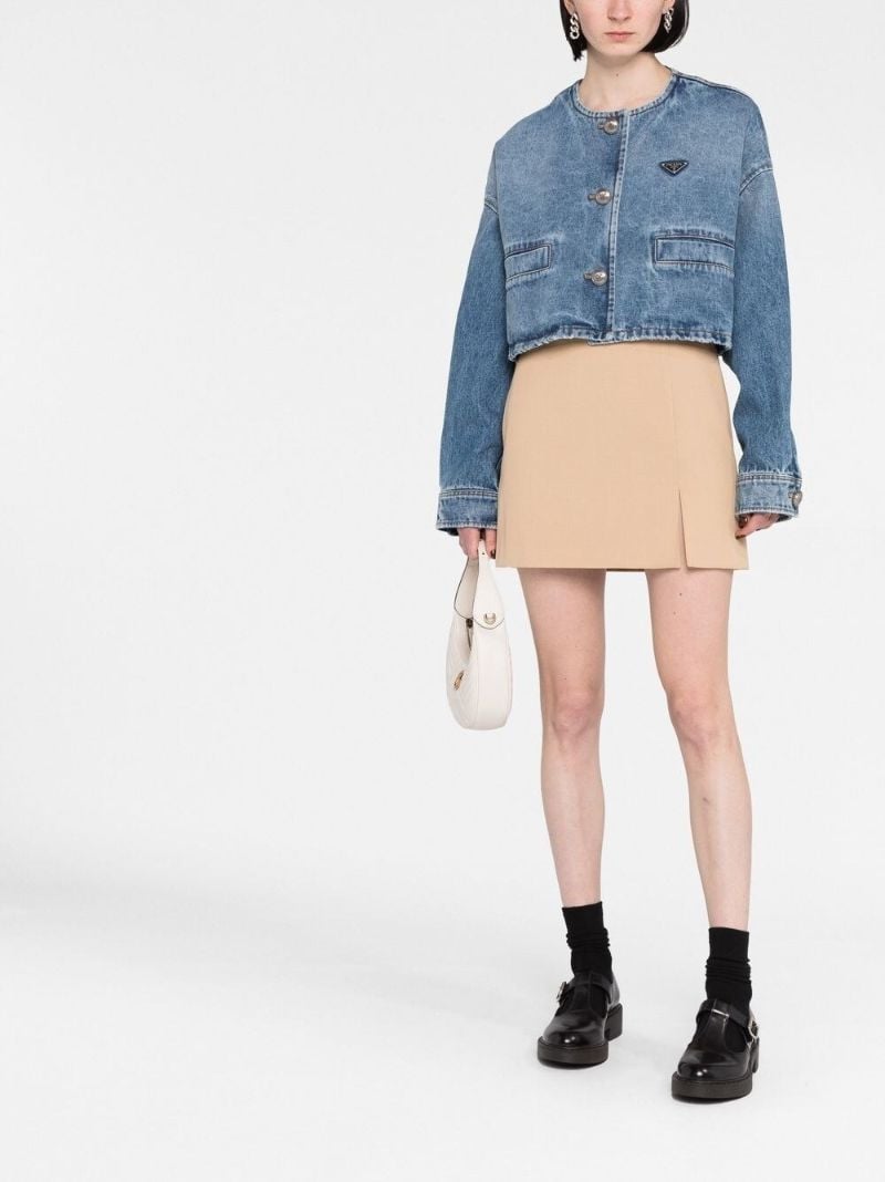 Blue Cropped Denim Jacket