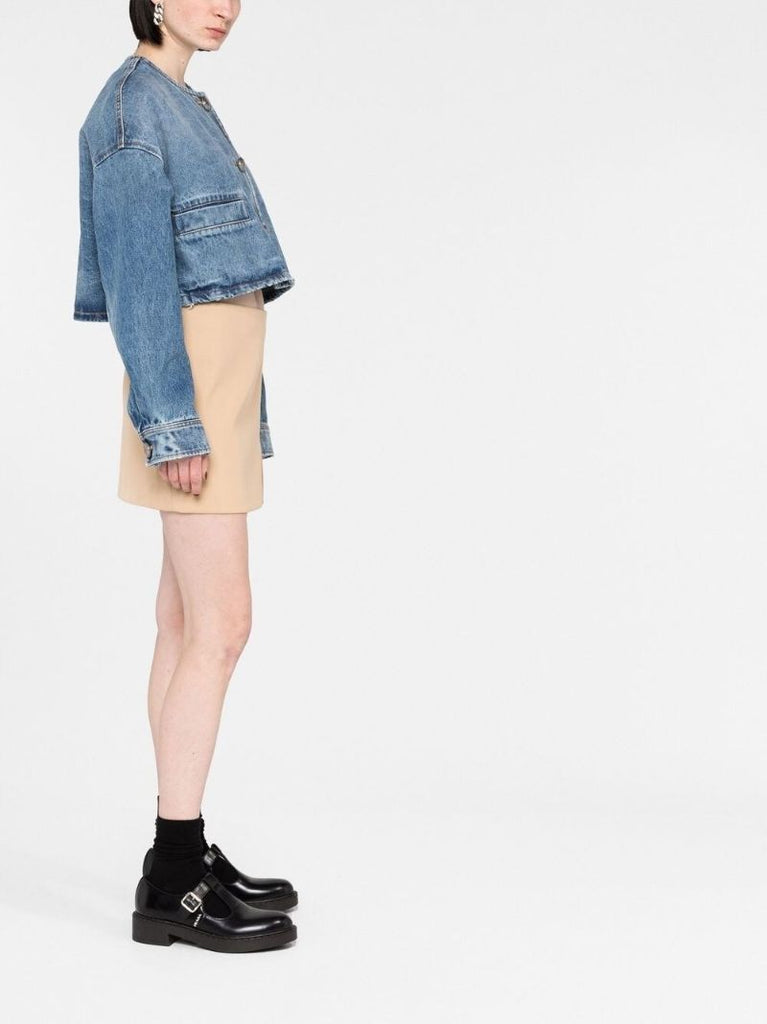 Blue Cropped Denim Jacket