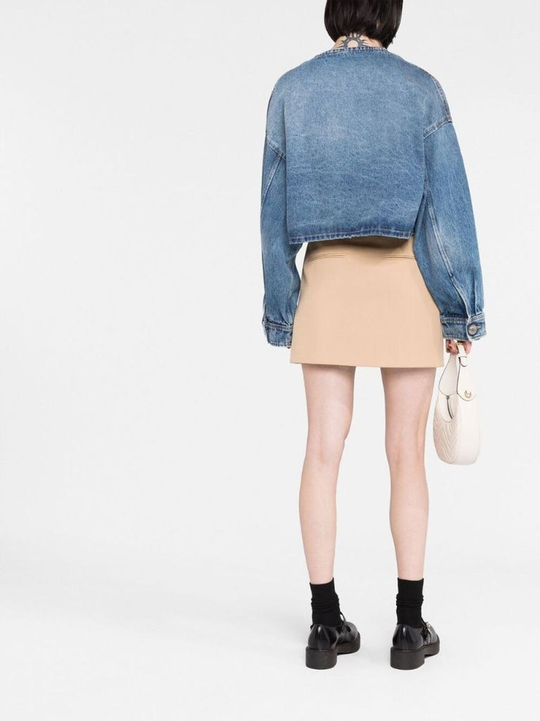 Blue Cropped Denim Jacket