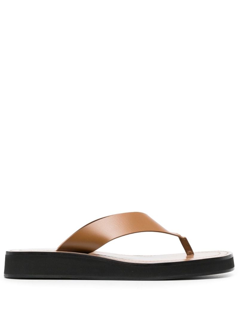 Brown Ginza Leather Platform Sandals