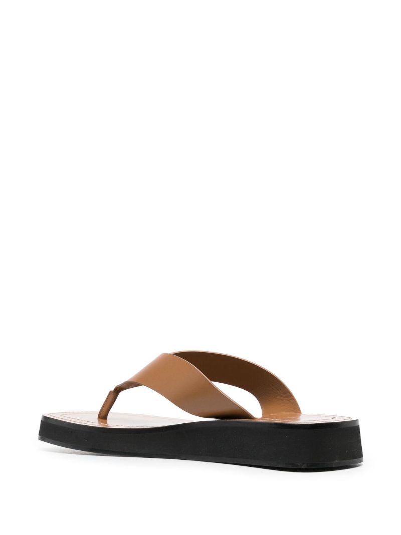 Brown Ginza Leather Platform Sandals